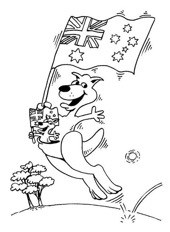 Plansa de colorat cu Australia 15 7